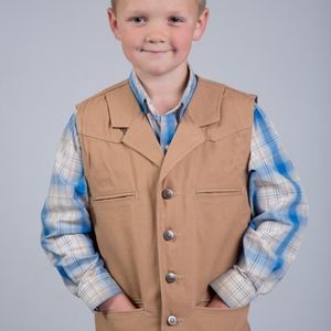 WYOMING TRADERS YOUTH BRONCO CANVAS WESTERN VEST